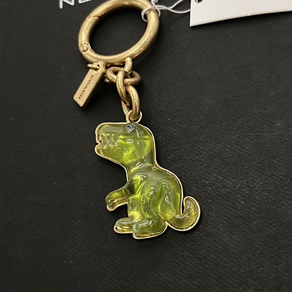 NWT Coach Rexy Bag Charm Keychain FOB Metal Key Loop Dinosaur Resin c8641 Purse - Picture 3 of 7